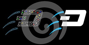 Bright Mesh 2D Send Dash Icon with Flare Spots