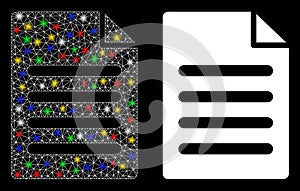Flare Mesh Wire Frame Text Page Icon with Flare Spots