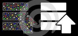Glossy Mesh 2D Upload Database Icon with Flash Spots