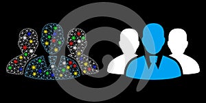 Flare Mesh Wire Frame User Group Icon with Flare Spots