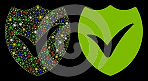 Flare Mesh 2D Valid Shield Icon with Flare Spots