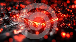 Glowing Microchip Circuit Board