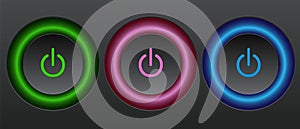 Glowing modern colorful web buttons. Can be used for badges, price tags