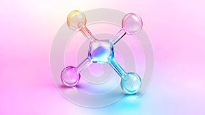 Glowing molecular structure of dopamine on gradient background