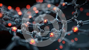 glowing molecule network structure