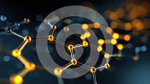 glowing molecule network structure