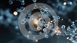 glowing molecule structure science abstract