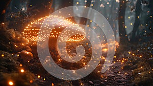 Glowing mushroom forest path fantasy artwork