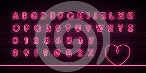 Glowing neon alphabet.