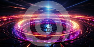 glowing neon circle shape generative AI