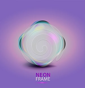 Glowing neon frame. Vector illustration for medcine and cosmetics