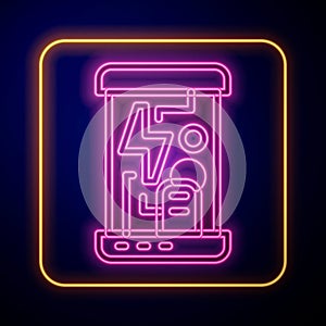 Glowing neon Futuristic cryogenic capsules or containers icon isolated on black background. Cryonic technology for