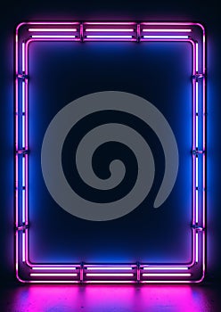 Glowing neon gridlines frame 80s retro nostalgic