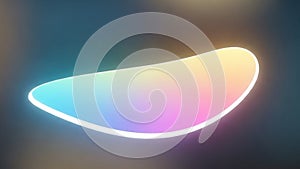 Glowing Neon Light Shape on Dark.