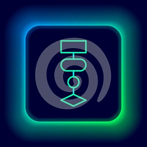 Glowing neon line Algorithm icon isolated on black background. Algorithm symbol design from Artificial Intelligence