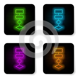 Glowing neon line Algorithm icon isolated on white background. Algorithm symbol design from Artificial Intelligence