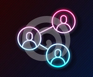 Glowing neon line BFF or best friends forever icon isolated on black background. Vector