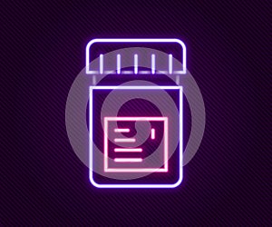 Glowing neon line Biologically active additives icon isolated on black background. Colorful outline concept. Vector