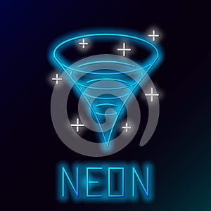 Glowing neon line Black hole icon isolated on black background. Space hole. Collapsar. Colorful outline concept. Vector