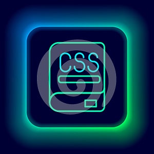 Glowing neon line Books about programming icon isolated on black background. Programming language concept. PHP, CSS, XML