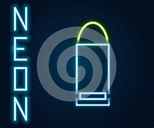 Glowing neon line Bullet icon isolated on black background. Colorful outline concept. Vector Illustration