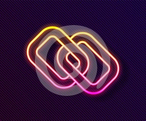 Glowing neon line Chain link icon isolated on black background. Link single. Hyperlink chain symbol. Vector