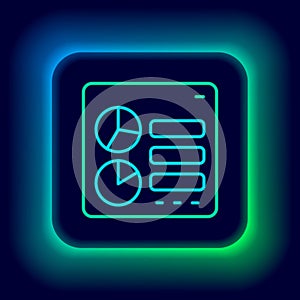 Glowing neon line Computer api interface icon isolated on black background. Application programming interface API
