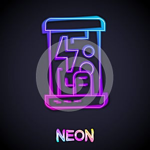Glowing neon line Futuristic cryogenic capsules or containers icon isolated on black background. Cryonic technology for
