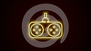 Glowing neon line Gamepad icon isolated on black background. Game controller. 4K Video motion graphic animation