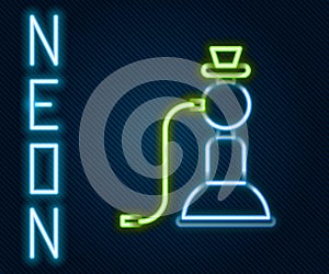Glowing neon line Hookah icon isolated on black background. Colorful outline concept. Vector Illustration