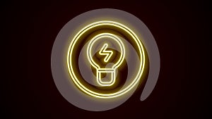 Glowing neon line Light bulb with concept of idea icon isolated on black background. Energy and idea symbol. Inspiration