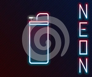 Glowing neon line Lighter icon isolated on black background. Colorful outline concept. Vector Illustration
