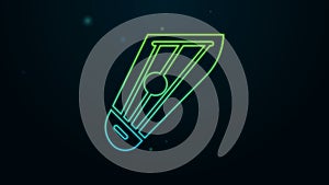 Glowing neon line Musical instrument kankles icon isolated on black background. 4K Video motion graphic animation