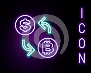 Glowing neon line Processor chip with dollar icon isolated on black background. CPU, central processing unit, microchip