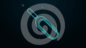 Glowing neon line Scoop flour icon isolated on black background. 4K Video motion graphic animation