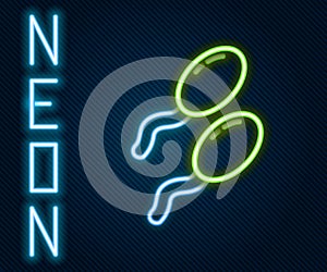 Glowing neon line Sperm icon isolated on black background. Colorful outline concept. Vector Illustration