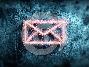 Digital Sparkling Envelope on Dark Background