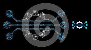 Glowing Net Hitech Industry with Lightspots