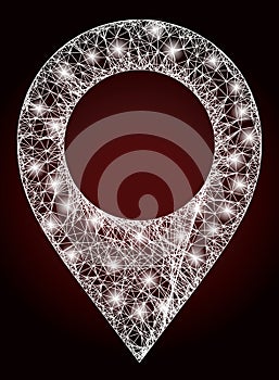 Shiny Linear Mesh Map Pointer with Glare Spots