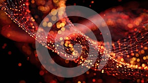 Glowing network connecting digital data points technology concept