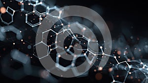 glowing network hexagonal connections