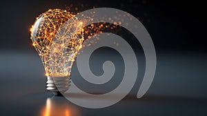 glowing network lightbulb innovation idea