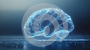 Glowing neural network brain abstract digital representation
