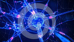 Glowing Neural Network Connection