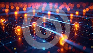 Glowing Neural Network Data Connections