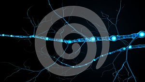 Glowing neural network visualization with electrified connections and synapses