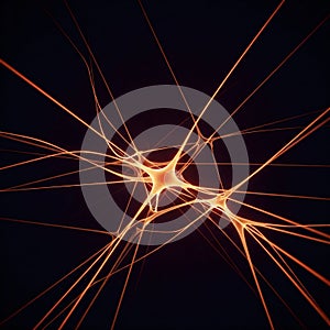 Neuron cells creating neural network transmitting signals in the brain