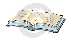 Glowing Open Book: Magical Knowledge and Discovery Vector Art, vector design Generative AI