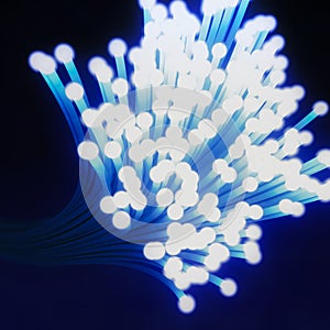 Glowing optical fiber cable or fiber optics