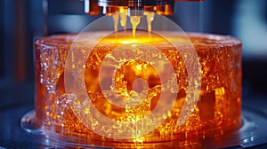 Glowing Orange Resin 3D Printing Process